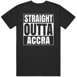 Straight Outta Accra Ghana Compton Parody Grunge City Mens Soft Cotton Tee T Shirt