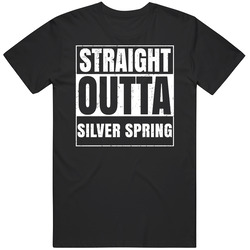 Straight Outta Silver Spring Maryland City Compton Parody Grunge Mens Soft Cotton Tee T Shirt