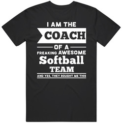 I'm The Coach Of A Freaking Awesome Softball Team Gift Mens Soft Cotton Tee T Shirt