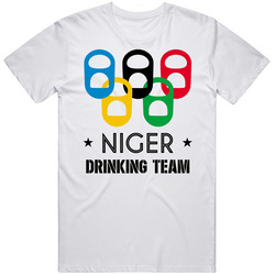 Niger Drinking Team Olympic Ring Beer Tab Games Mens Soft Cotton Tee T Shirt