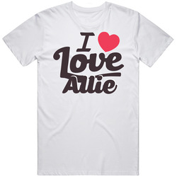 Allie I Love Boyfriend Girlfriend First Name Cool Valentines Mens Soft Cotton Tee T Shirt