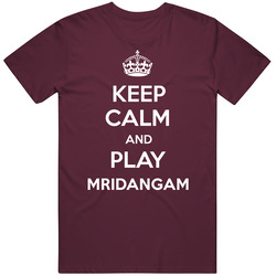 Keep Calm And Play Mridangam Instrument Parody Mens Soft Cotton Tee T Shirt