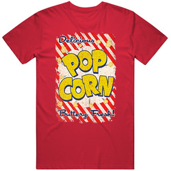 Retro Popcorn Buttery Fresh Food Mens Soft Cotton Tee T Shirt