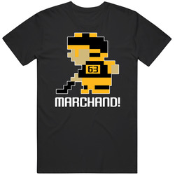 Brad Marchand # 63 Tecmo Boston Hockey Athlete Fan Mens Soft Cotton Tee T Shirt