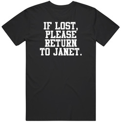 Janet If Lost Please Return To Husband Wife Couple Funny Valentines Gift Mens Soft Cotton Tee T Shirt