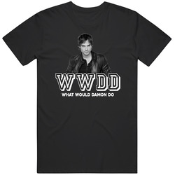 Damon Salvatore Wwdd What Would Damon Do The Vampire Diaries Favorite Character Tv Show Fan Mens Soft Cotton Tee T Shirt