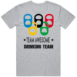 Drinking Team Olympic Ring Beer Tab Games Customizable Mens Soft Cotton Tee T Shirt