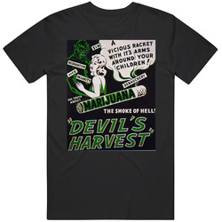Devil's Harvest Weed Cannabis Mens Soft Cotton Tee T Shirt