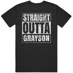 Straight Outta Grayson Distressed Look City Grunge Cool Mens Soft Cotton Tee T Shirt