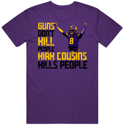 Guns Dont Kill Kirk Cousins Kills People Minnesota Football Mens Soft Cotton Tee T Shirt