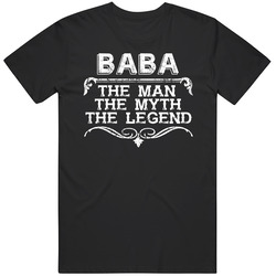 Baba The Man The Myth The Legend Dad Father's Day Albanian Mens Soft Cotton Tee T Shirt