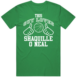 Shaquille O Neal This Guy Loves Heart Boston Basketball Mens Soft Cotton Tee T Shirt