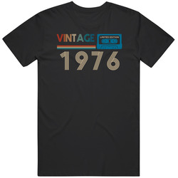 1976 Vintage Limited Edition Cassette Tape Birth Year Mens Soft Cotton Tee T Shirt
