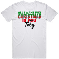 All I Want For Christmas Is Toby Love Custom Name Holiday Gift Mens Soft Cotton Tee T Shirt