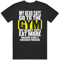My Heart Says Eat More Raising Cane's Chicken Fingers Funny Food Gym Mens Soft Cotton Tee T Shirt
