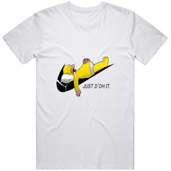The Simpsons Homer Just Do It Nike Funny Moto Mens Soft Cotton Tee T Shirt