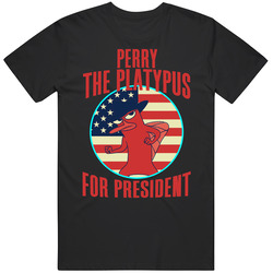 Perry The Platypus Phineas And Ferb For President Spy Tv Fan Mens Soft Cotton Tee T Shirt