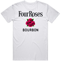 Four Roses Bourbon Alcohol Booze Label Logo Mens Soft Cotton Tee T Shirt