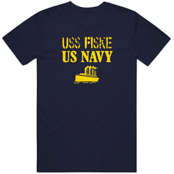 Uss Fiske Us Navy Ship Crew Mens Soft Cotton Tee T Shirt