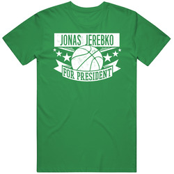 Jonas Jerebko For President Boston Basketball Player Funny Sports Fan Mens Soft Cotton Tee T Shirt