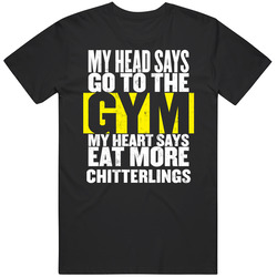 My Heart Says Eat More Chitterlings Funny Food Gym Mens Soft Cotton Tee T Shirt