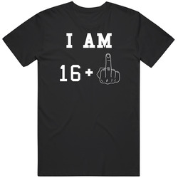 I Am 16 Plus 1 Middle Finger Funny 17 Birthday Age Mens Soft Cotton Tee T Shirt