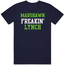 Marshawn Freakin' Lynch Seattle Football Player Cool Fan Mens Soft Cotton Tee T Shirt
