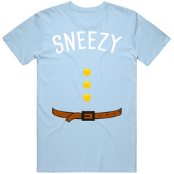 Sneezy Seven Dwarfs Belt Buttons Halloween Mens Soft Cotton Tee T Shirt