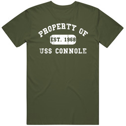 Property Of Uss Connole Established 1968 Us Navy Mens Soft Cotton Tee T Shirt