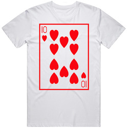 Ten Of Hearts Playing Card Funny Halloween Costume Mens Soft Cotton Tee T Shirt