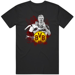 Erlis Haaland Dortmund Soccer Futbol Fire Mens Soft Cotton Tee T Shirt