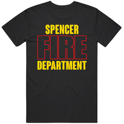 Spencer Fire Department Personalized City Mens Soft Cotton Tee T Shirt
