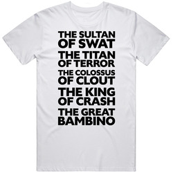 Babe Ruth Nicknames Mens Soft Cotton Tee T Shirt