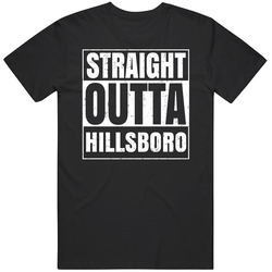 Straight Outta Hillsboro North Dakota City Compton Parody Grunge Mens Soft Cotton Tee T Shirt