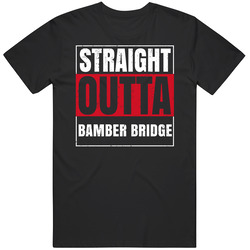 Straight Outta Bamber Bridge England City Grunge Parody Mens Soft Cotton Tee T Shirt
