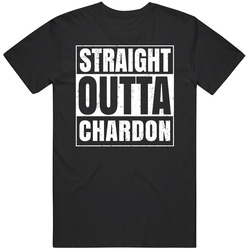 Straight Outta Chardon Ohio City Compton Parody Grunge Mens Soft Cotton Tee T Shirt