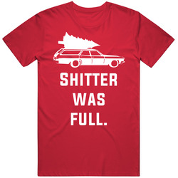 Shitter Was Full National Lampoon's Christmas Vacation Holiday Movie Quote Mens Soft Cotton Tee T Shirt