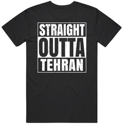 Straight Outta Tehran Iran Compton Parody Grunge City Mens Soft Cotton Tee T Shirt
