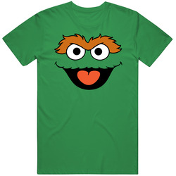 Oscar The Grouch Face Halloween Group Costume Mens Soft Cotton Tee T Shirt