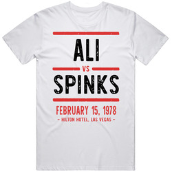 Ali Vs Spinks February 15 1978 Hilton Hotel Las Vegas Boxing Mens Soft Cotton Tee T Shirt