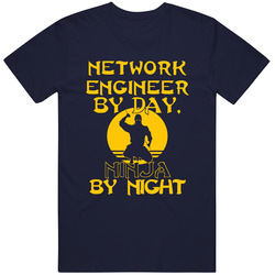 Network Engineer By Day Ninja By Night Funny Mens Soft Cotton Tee T Shirt