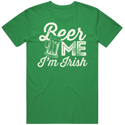 Beer Me I'm Irish Funny St. Patrick's Day Drinking Worn Look Mens Soft Cotton Tee T Shirt
