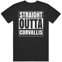 Straight Outta Corvallis Oregon City Compton Parody Grunge Mens Soft Cotton Tee T Shirt