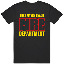 Fort Myers Beach Fire Department Personalized City Mens Soft Cotton Tee T Shirt