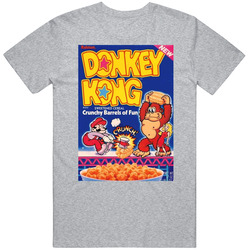 Donkey Kong Crunchy Barrels Of Fun Retro 80s Cereal Mens Soft Cotton Tee T Shirt
