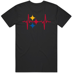 Pittsburgh Heartbeat Football Sports Fan Mens Soft Cotton Tee T Shirt