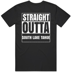 Straight Outta South Lake Tahoe California City Compton Parody Grunge Mens Soft Cotton Tee T Shirt