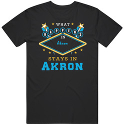 Akron Ohio What Happens Stays In Mens Soft Cotton Tee T Shirt