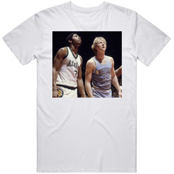 Magic Johnson Larry Bird College Days Basketball Legends Fan Mens Soft Cotton Tee T Shirt
