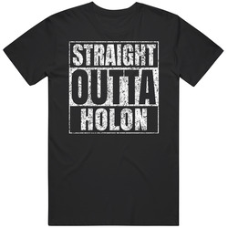 Straight Outta Holon Israel Distressed Look City Grunge Cool Mens Soft Cotton Tee T Shirt